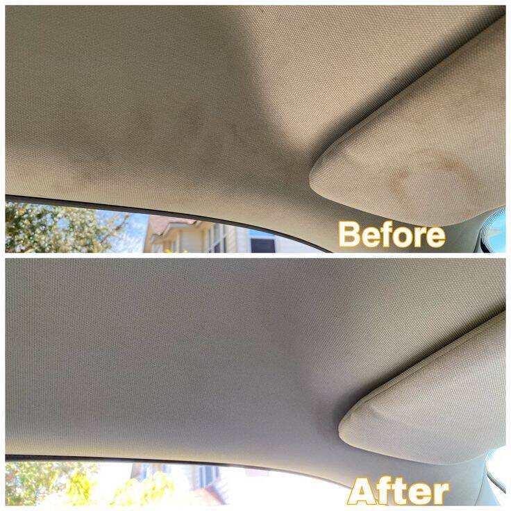 Headliner cleaning auto detailing